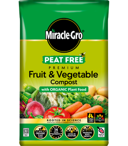 Miracle Gro Peat Free Premuim Fruit & Veg compost 40ltr (2 for £13)